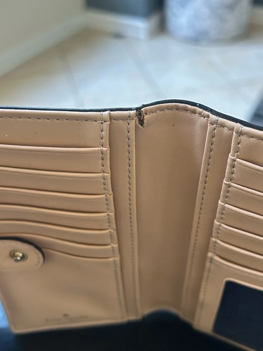 KATE SPADE Navy & Gold Leather Wallet